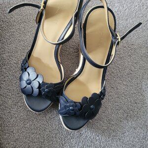 Black floral Michael kors wedges
